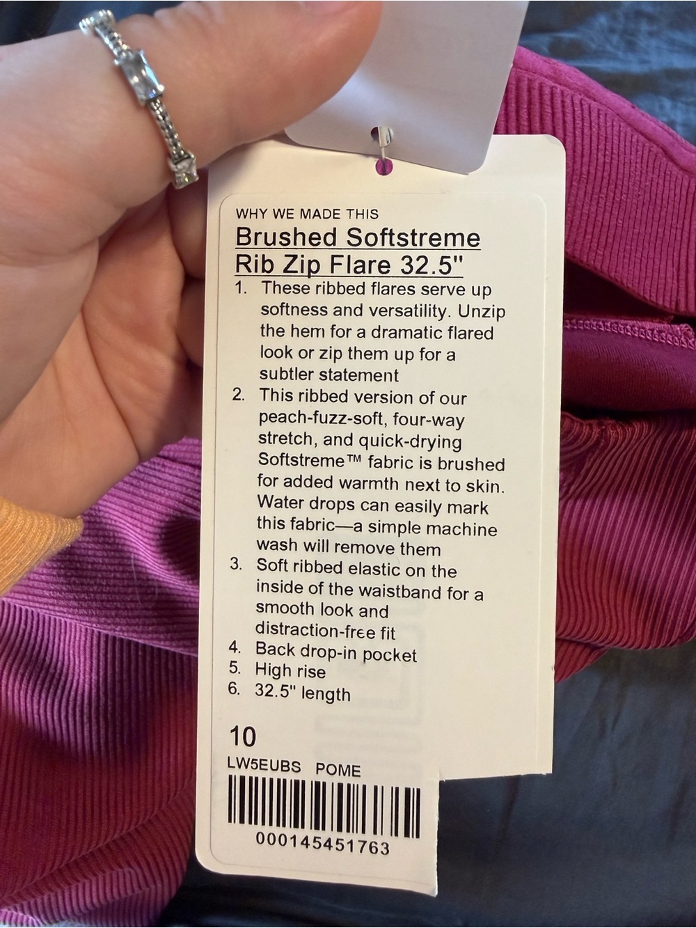 Lululemon Brushed Softstreme Ribbed Zip Flared Pants - Picture 10 of 10